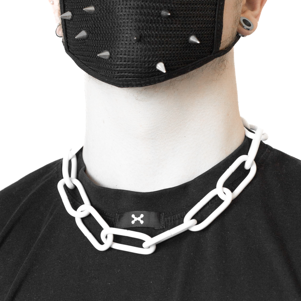 Necklace White Stainless Steel Silver 5MM