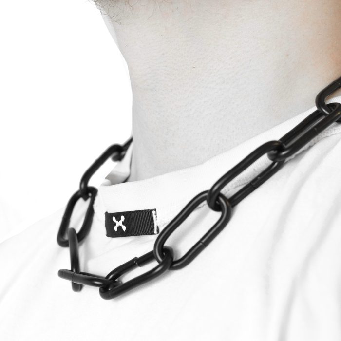Necklace Black Stainless Steel Silver 5MM - Image 2