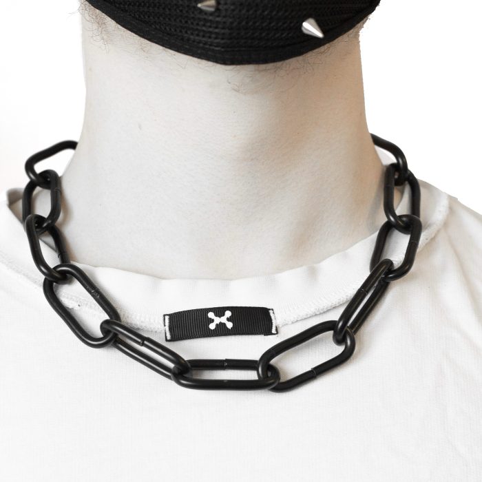 Necklace Black Stainless Steel Silver 5MM - Image 3