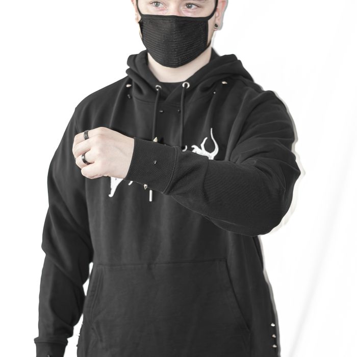 Custom SPIKED Hoodie DESTROY EMB - Image 2