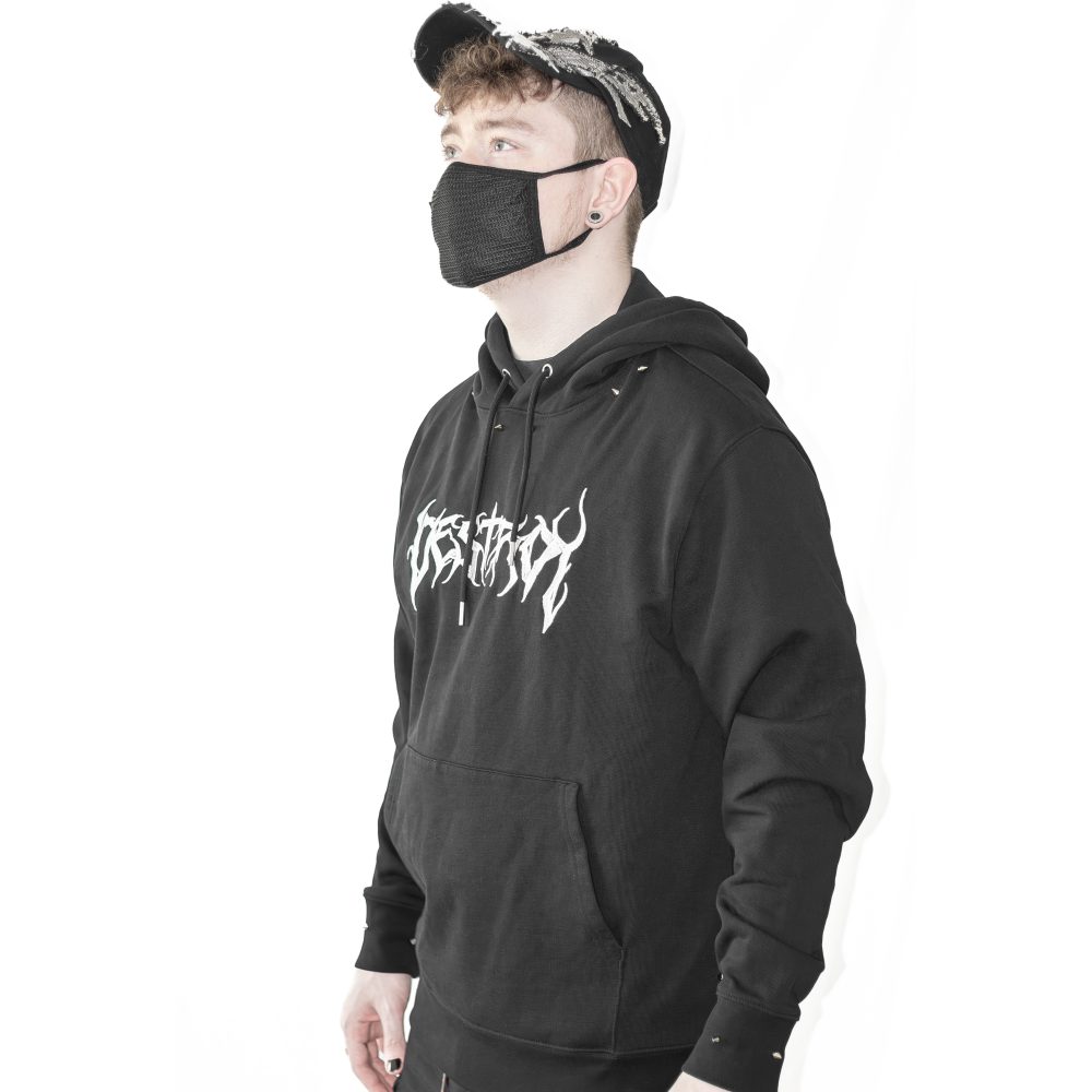 Custom SPIKED Hoodie DESTROY EMB