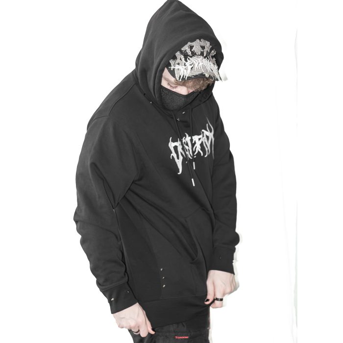 Custom SPIKED Hoodie DESTROY EMB - Image 3